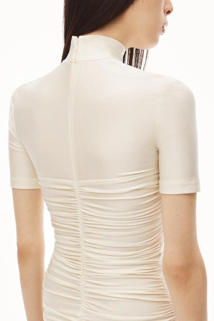 RUCHED MOCK NECK DRESS IN STRETCH JERSEY 商品