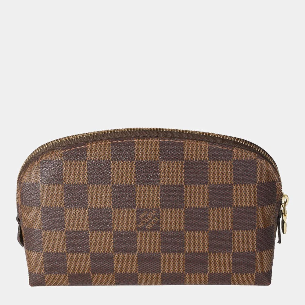 商品[二手商品] Louis Vuitton|Louis Vuitton Brown Damier Ebene Canvas Cosmetic Clutch Bag ,价格¥4445,第3张图片详细描述