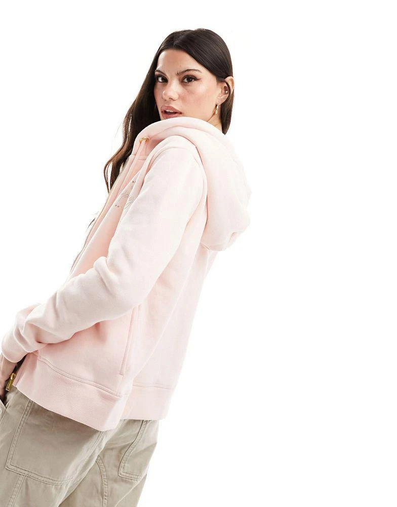 商品Superdry|Superdry luxe metallic logo zip hoodie in Bright Blush,价格¥631,第3张图片详细描述