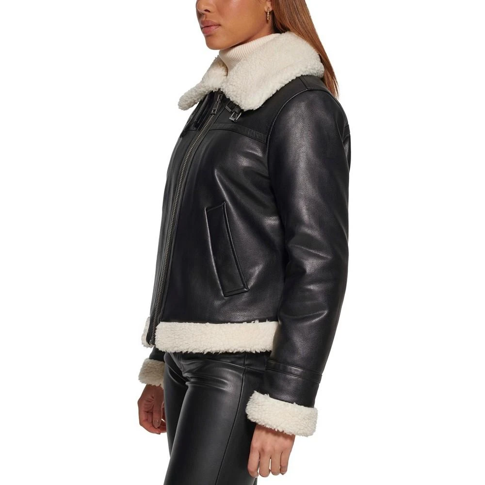 商品Levi's|Women's Faux-Leather Aviator Coat,价格¥1506,第3张图片详细描述