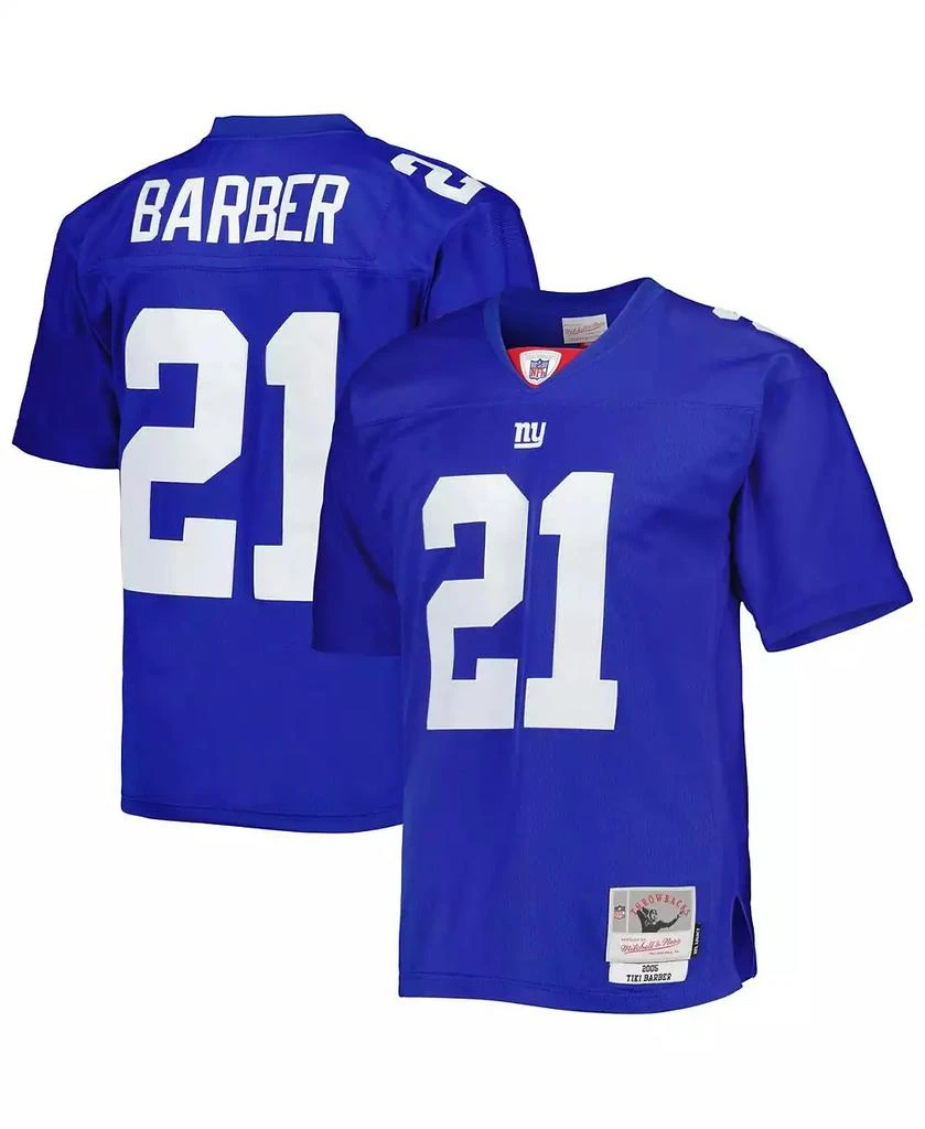 商品Mitchell & Ness|Men's Tiki Barber Royal New York Giants 2005 Legacy Replica Jersey,价格¥894,第1张图片
