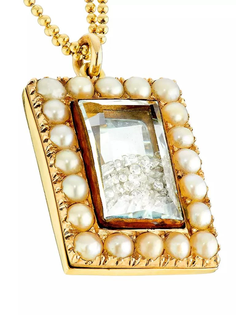 商品Renee Lewis|Shake© 18K Yellow Gold, 1.1 TCW Diamond & Natural Pearl Pendant Necklace,价格¥61345,第3张图片详细描述