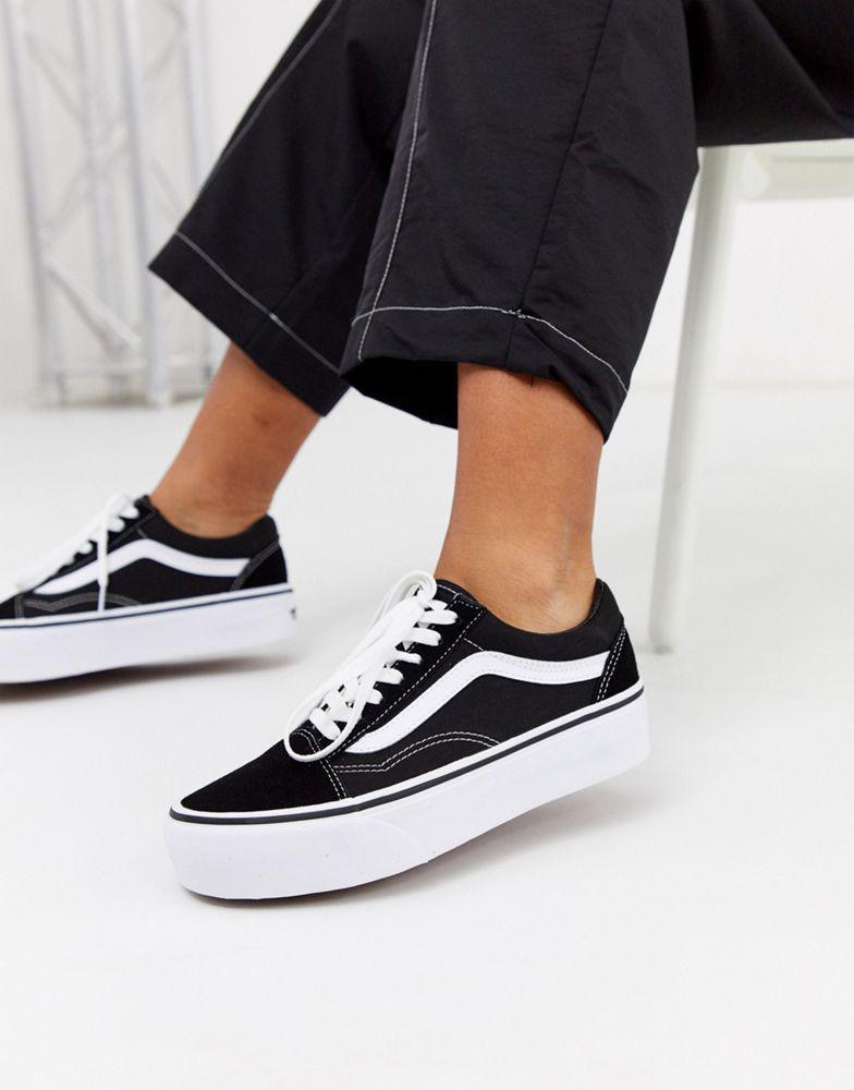 商品Vans|Vans Old Skool platform trainers in black and white,价格¥612,第1张图片