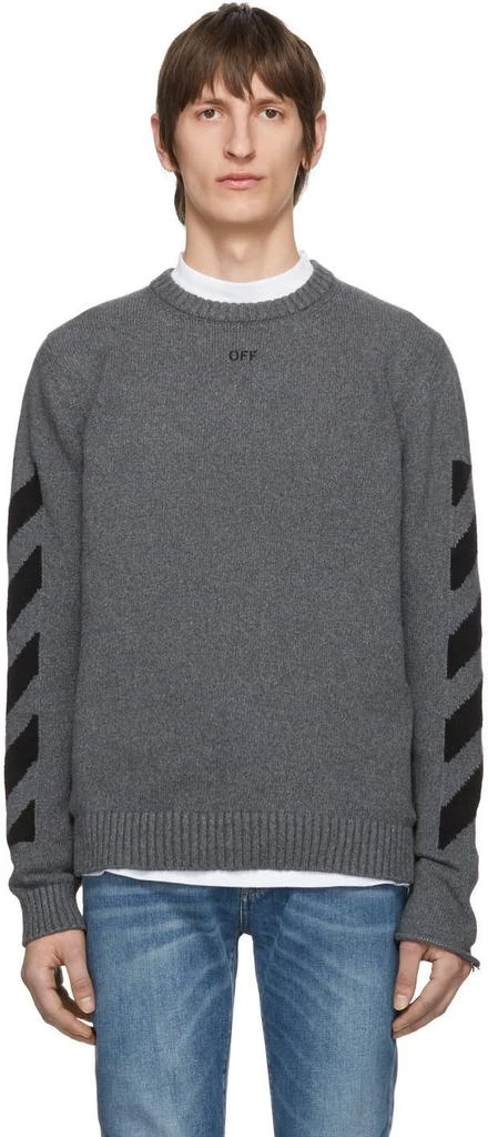 商品Off-White|Grey Melange Arrows Sweater,价格¥2663,第1张图片