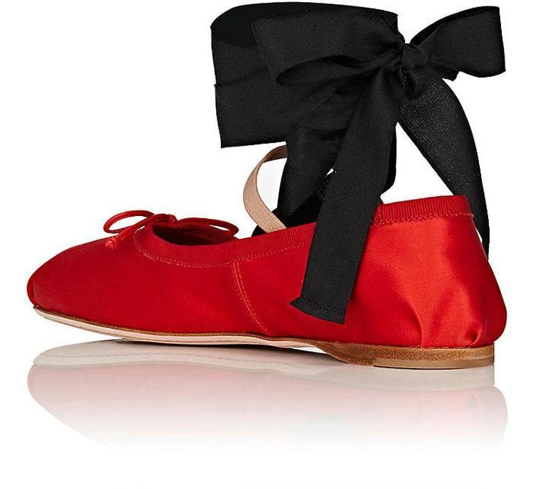 商品Miu Miu|Satin Ankle-Tie Flats,价格¥4276,第3张图片详细描述