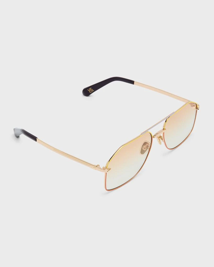 商品KAREN WALKER|Geometric Nickel & Plastic Aviator Sunglasses,价格¥1539,第1张图片