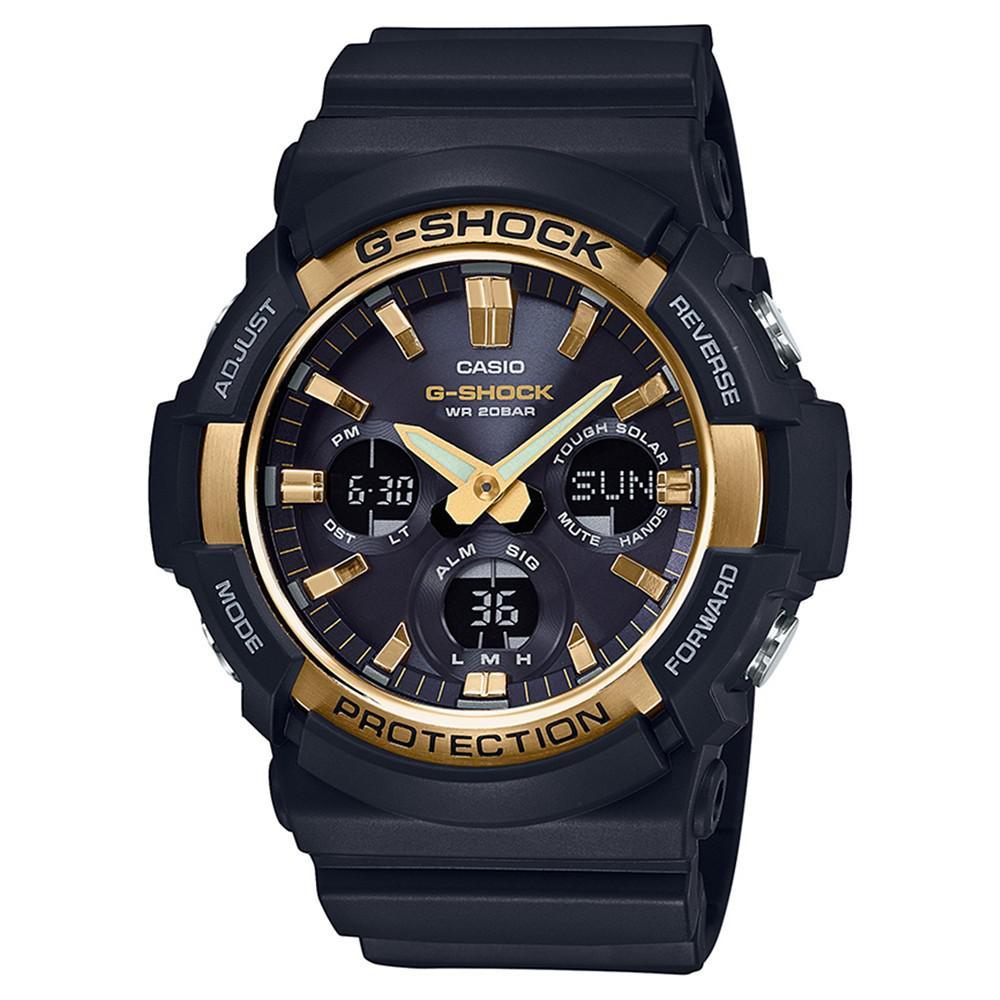 商品G-Shock|Men's Solar Analog-Digital Black Resin Strap Watch 53mm,价格¥1327,第1张图片