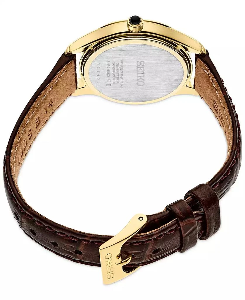 商品Seiko|Women's Essentials Brown Leather Strap Watch 29mm,价格¥1229,第3张图片详细描述