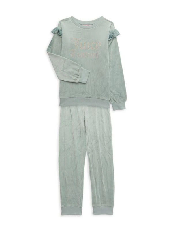 商品Juicy Couture|Girl's 2-Piece Velour Sweatshirt & Joggers Set,价格¥120,第1张图片