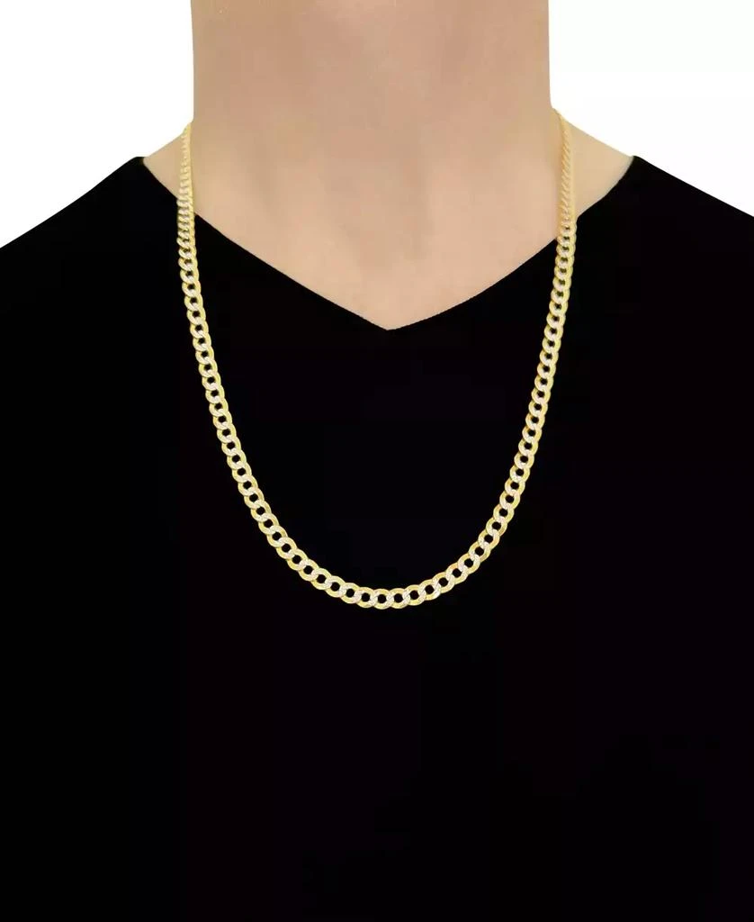 商品Italian Gold|20" Two-Tone Open Curb Chain Necklace (5-3/4mm) in Solid 14k Gold & White Gold,价格¥26377,第3张图片详细描述