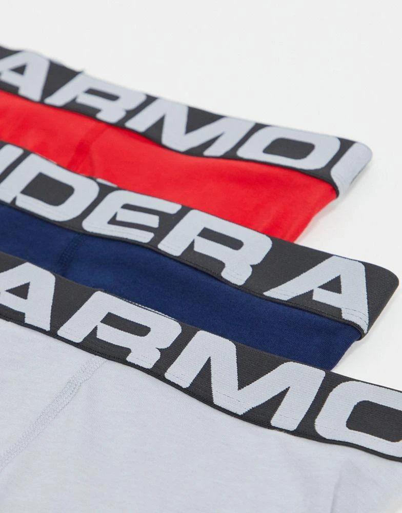 商品Under Armour|Under Armour Charged cotton 6 inch boxer 3 pack in blue, grey and red,价格¥316,第3张图片详细描述