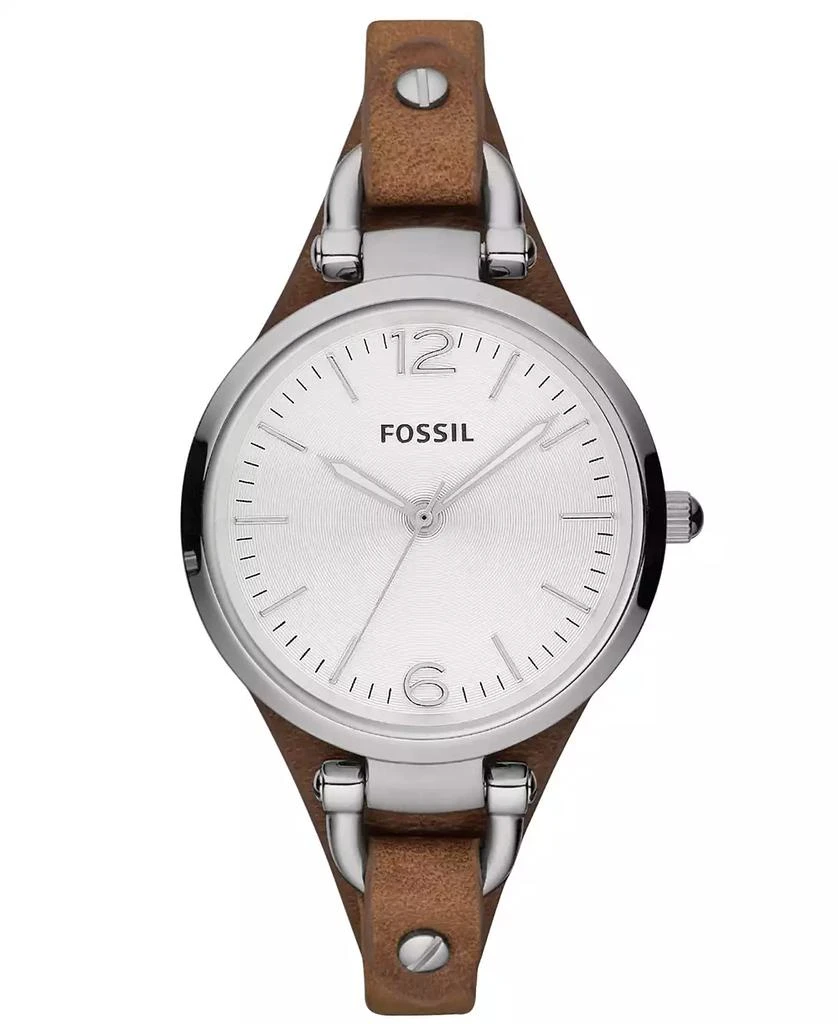 商品Fossil|Women's Georgia Brown Leather Strap Watch 32mm ES3060,价格¥524,第1张图片