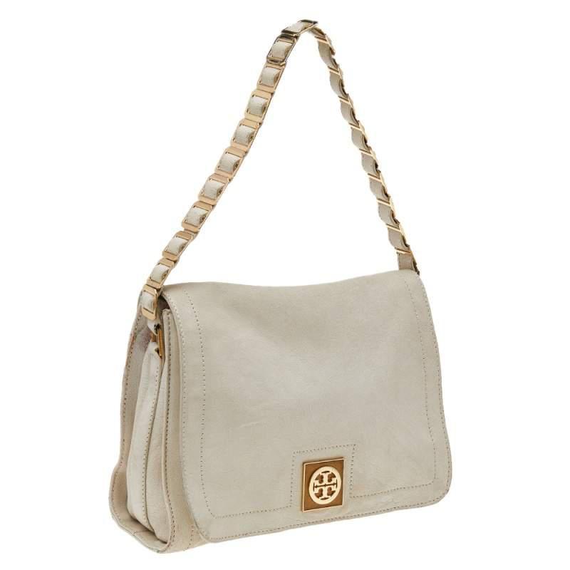 商品[二手商品] Tory Burch|Tory Burch White Leather Chain Link Shoulder Bag,价格¥963,第5张图片详细描述