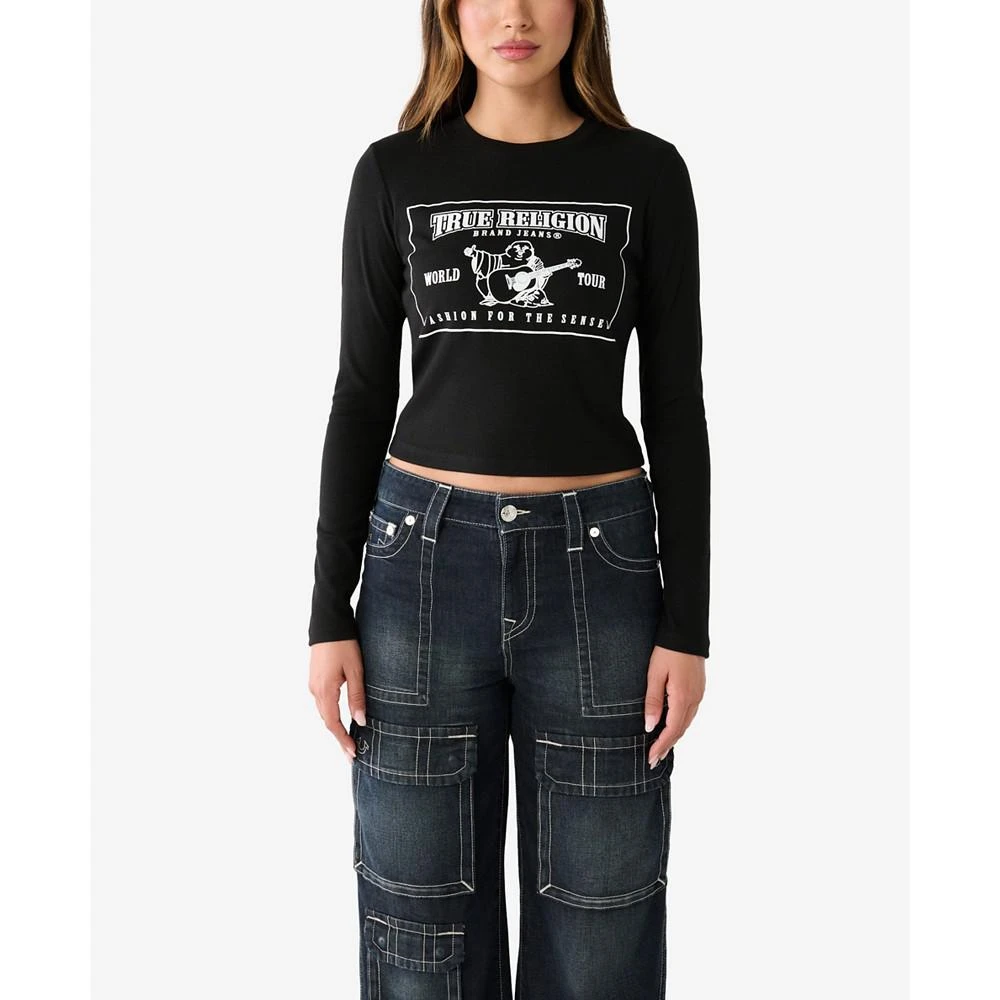 商品True Religion|Women's Long Sleeve Ribbed Baby T-shirt,价格¥265,第1张图片