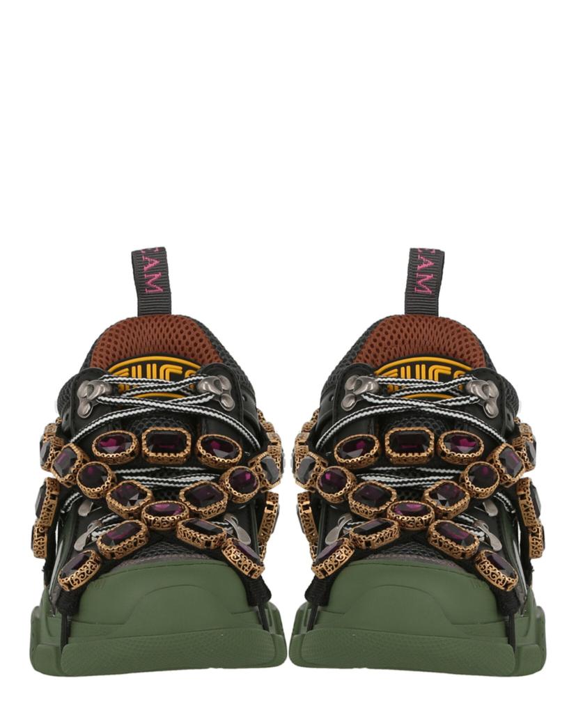【グッチ】Flashtrek スニーカー レザー ビジュー 34.5 黒 GUCCI Sega Flashtrek sneaker shoes Black US5 UK34.5 low cut