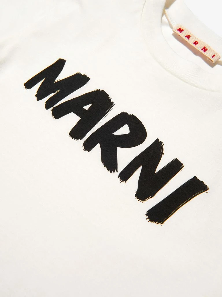 商品Marni|Marni Ivory Kids Chest Logo Print T-Shirt,价格¥637,第3张图片详细描述