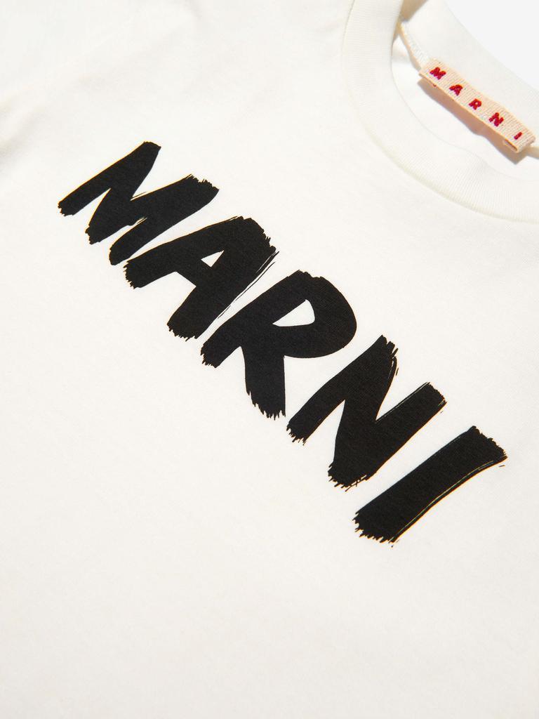 商品Marni|Marni Ivory Kids Chest Logo Print T-Shirt,价格¥605,第5张图片详细描述