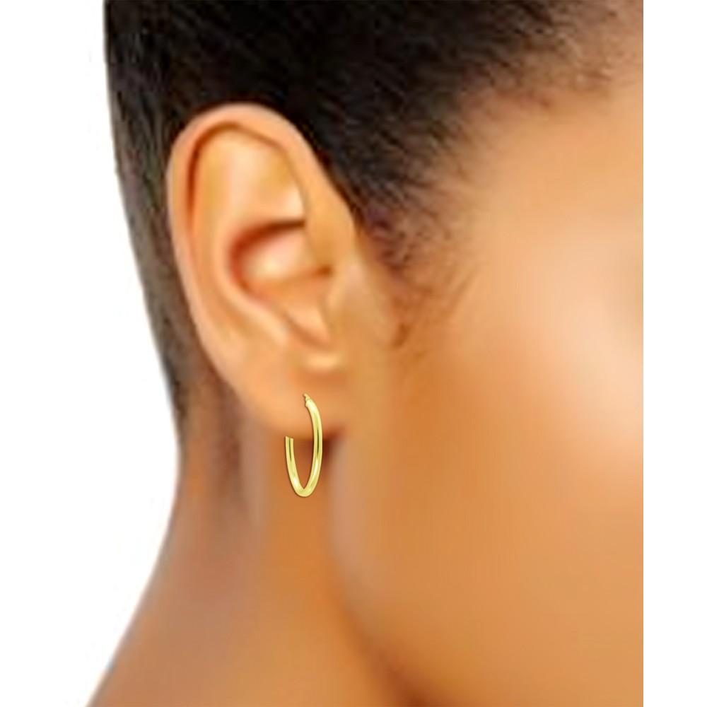 Polished Oval Medium Hoop Earrings, 25mm, Created for Macy's商品第2张图片规格展示