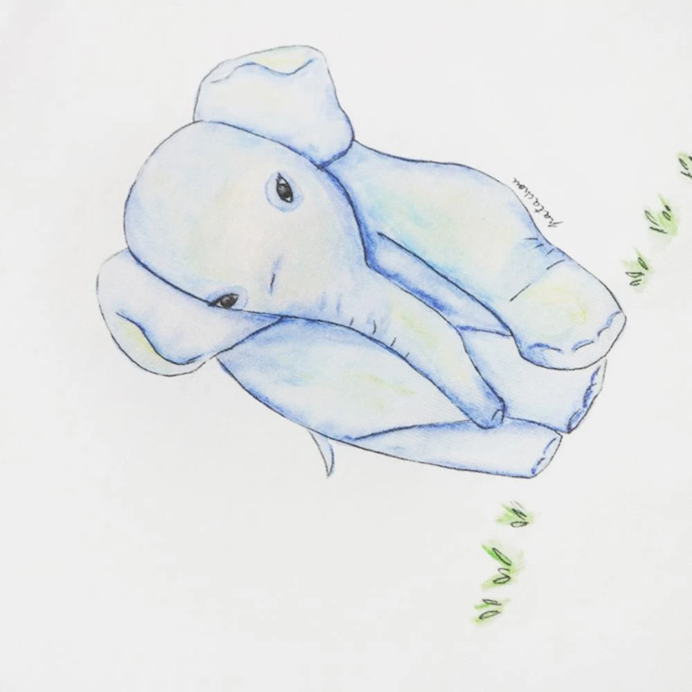 商品Patachou|Baby White & Blue Elephant T Shirt,价格¥110,第1张图片