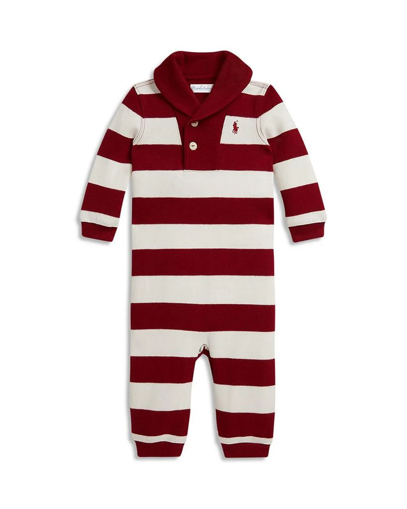 商品Ralph Lauren|Polo Boys' Striped Estate Rib Cotton Coverall - Baby,价格¥403,第1张图片