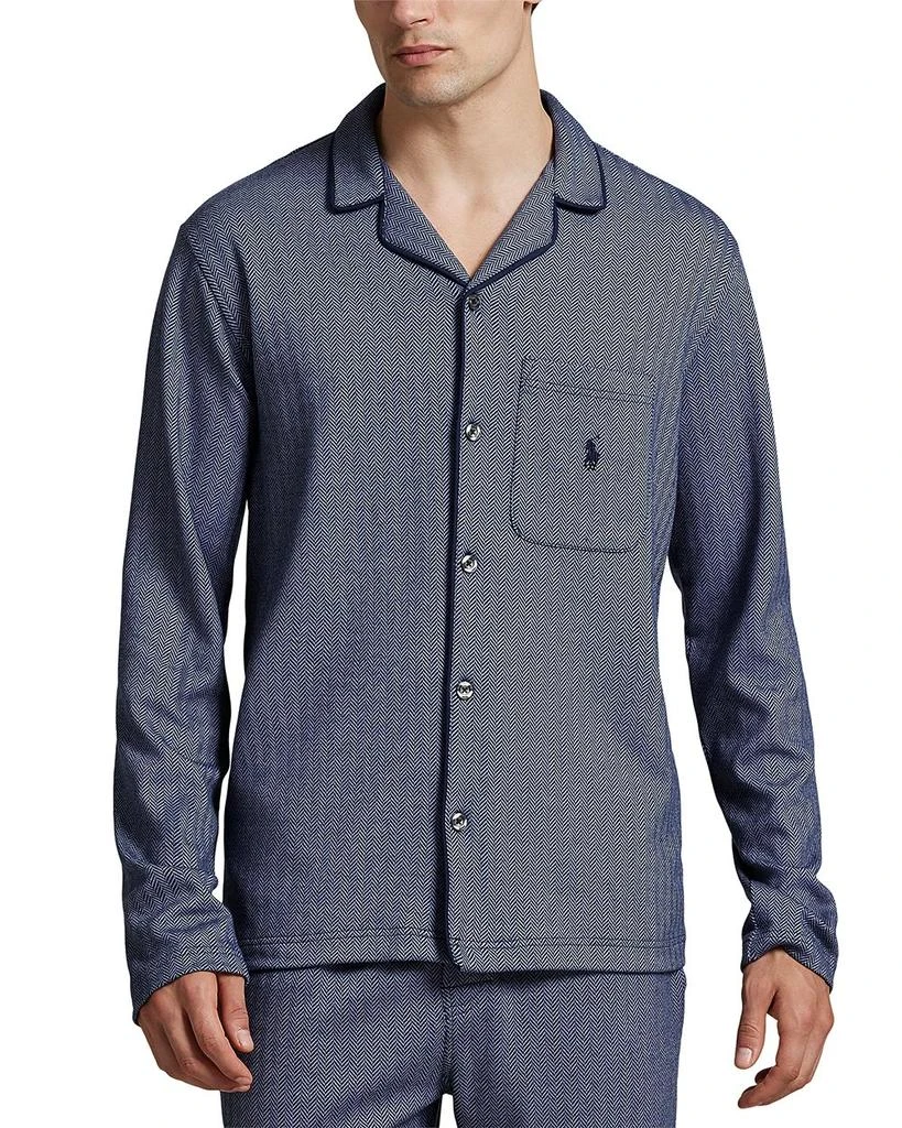 商品Ralph Lauren|Jacquard Knit Herringbone Pajama Shirt,价格¥440,第1张图片