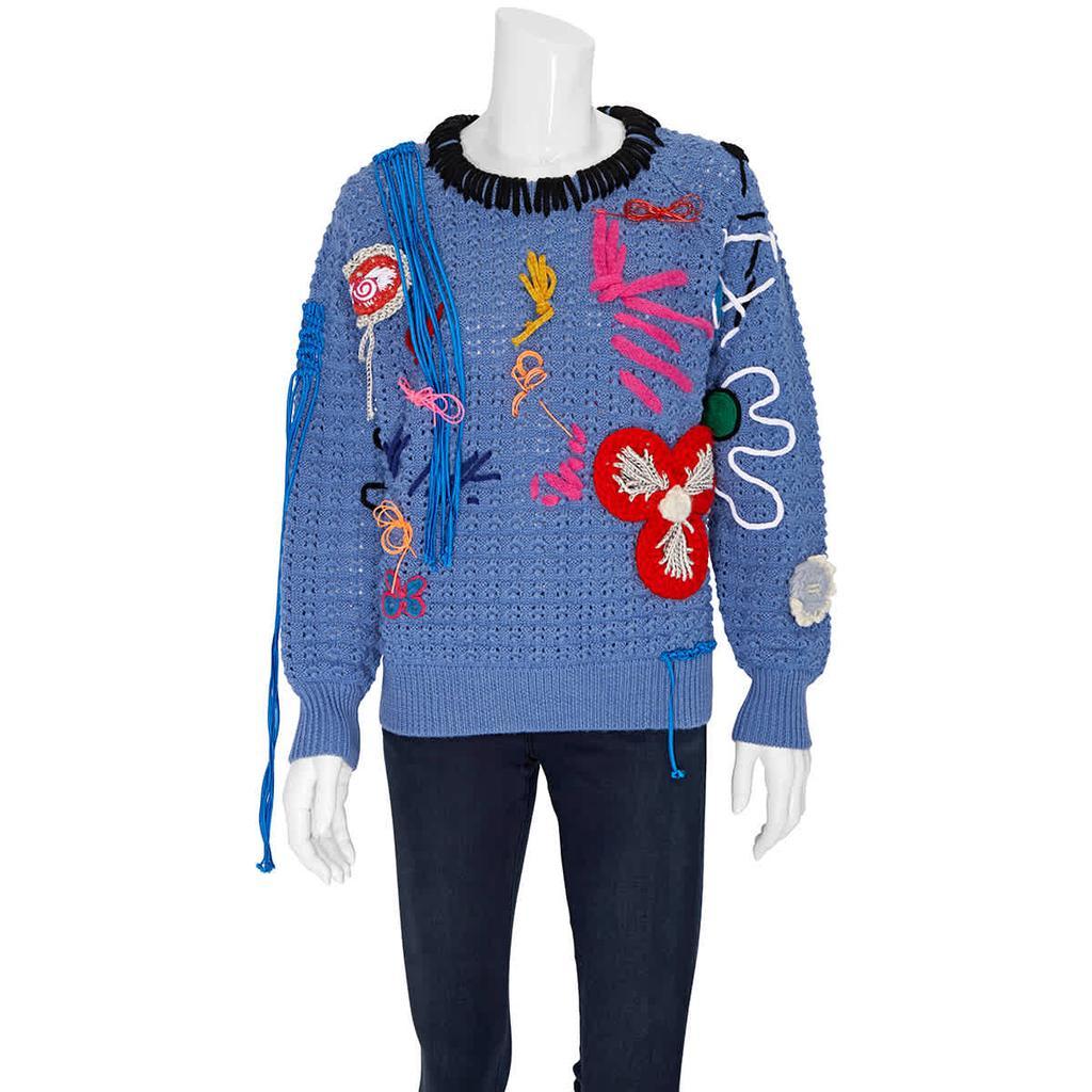 商品Burberry|Burberry Ladies Long-sleeve Embellished Wool Lace Sweater, Size Small,价格¥3662,第1张图片