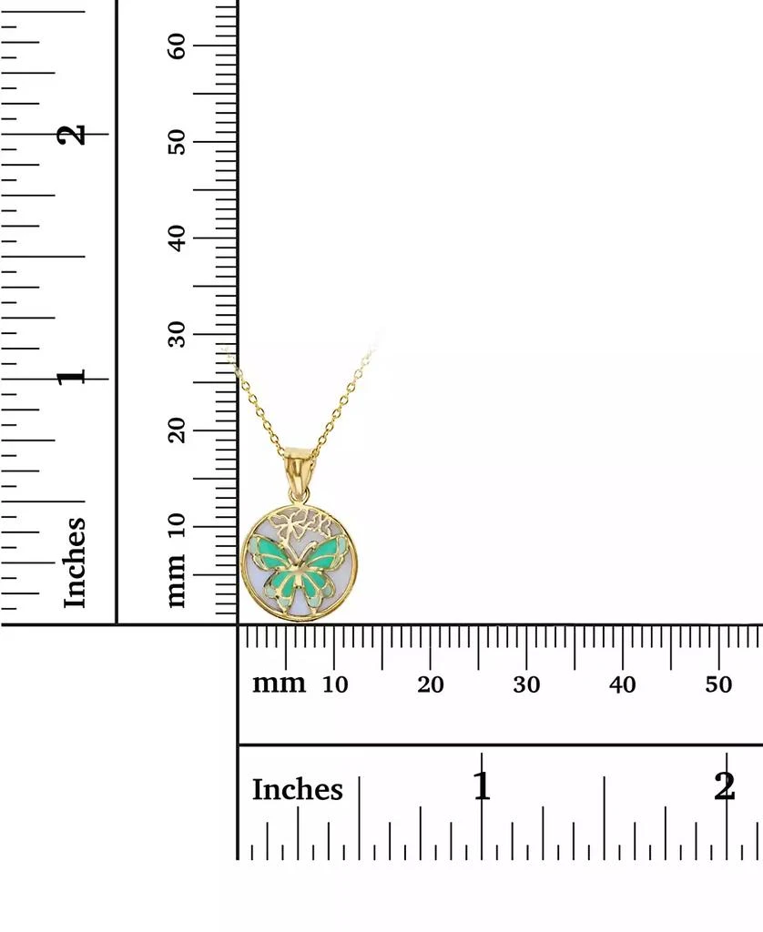 商品Macy's|Enamel Butterfly 18" Pendant Necklace in 14K Yellow Gold,价格¥1402,第3张图片详细描述