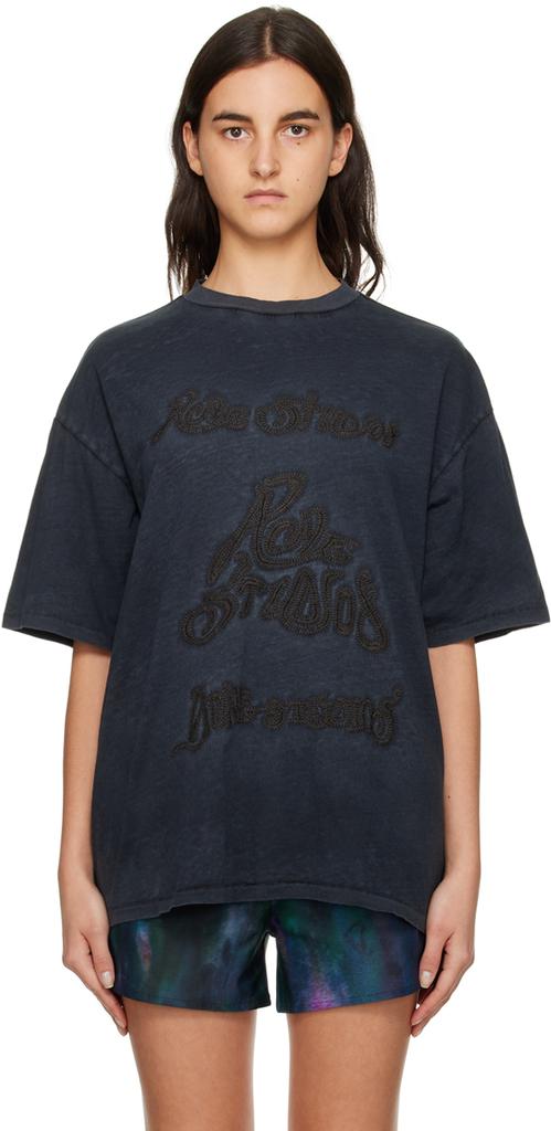 Gray Embroidered T-Shirt商品第1张图片规格展示