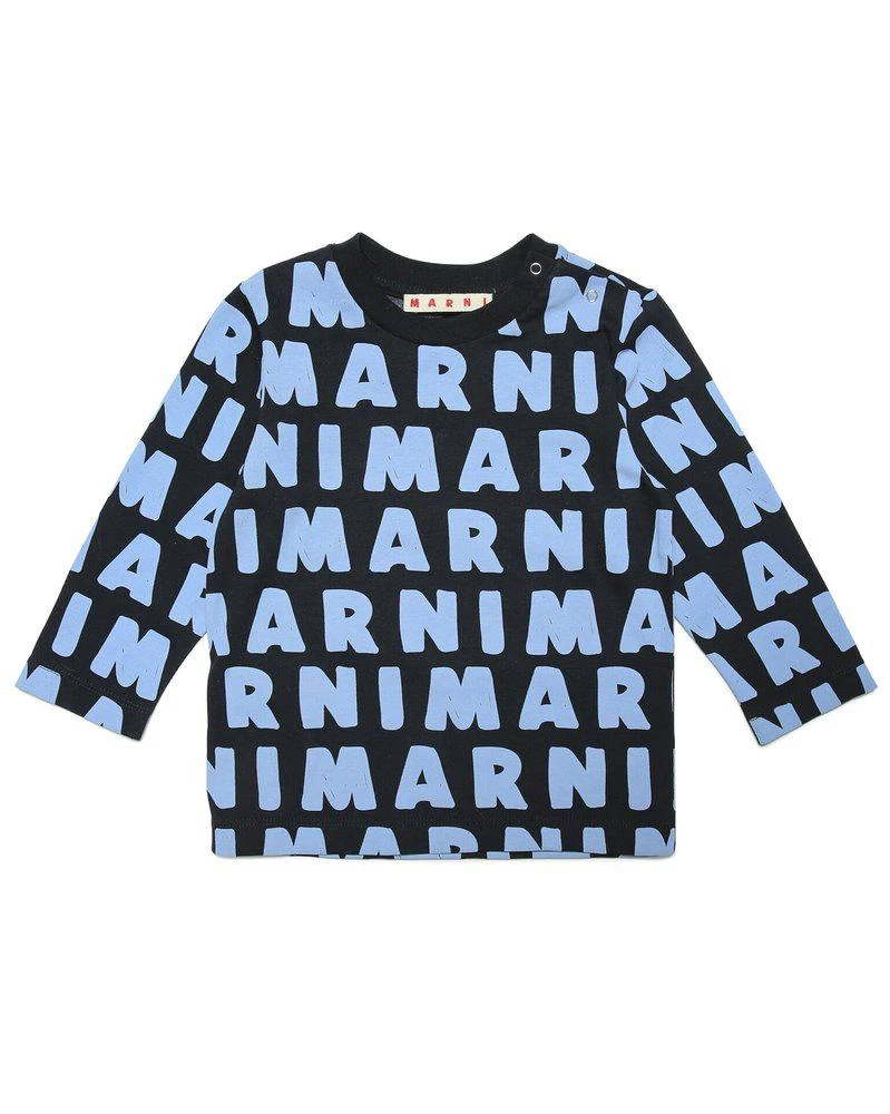 商品Marni|Marni Kids Allover Logo Printed Long-Sleeved T-Shirt,价格¥344,第1张图片