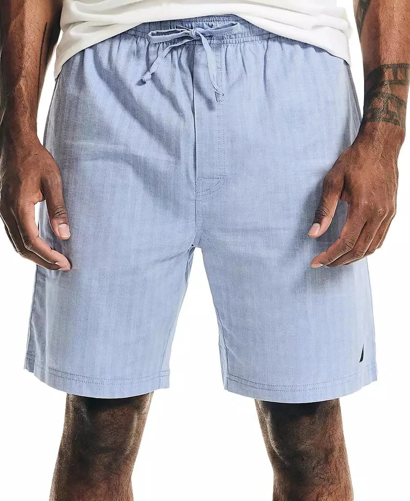 商品Nautica|Men's Sleepwear, Blue Herringbone Short,价格¥129,第1张图片