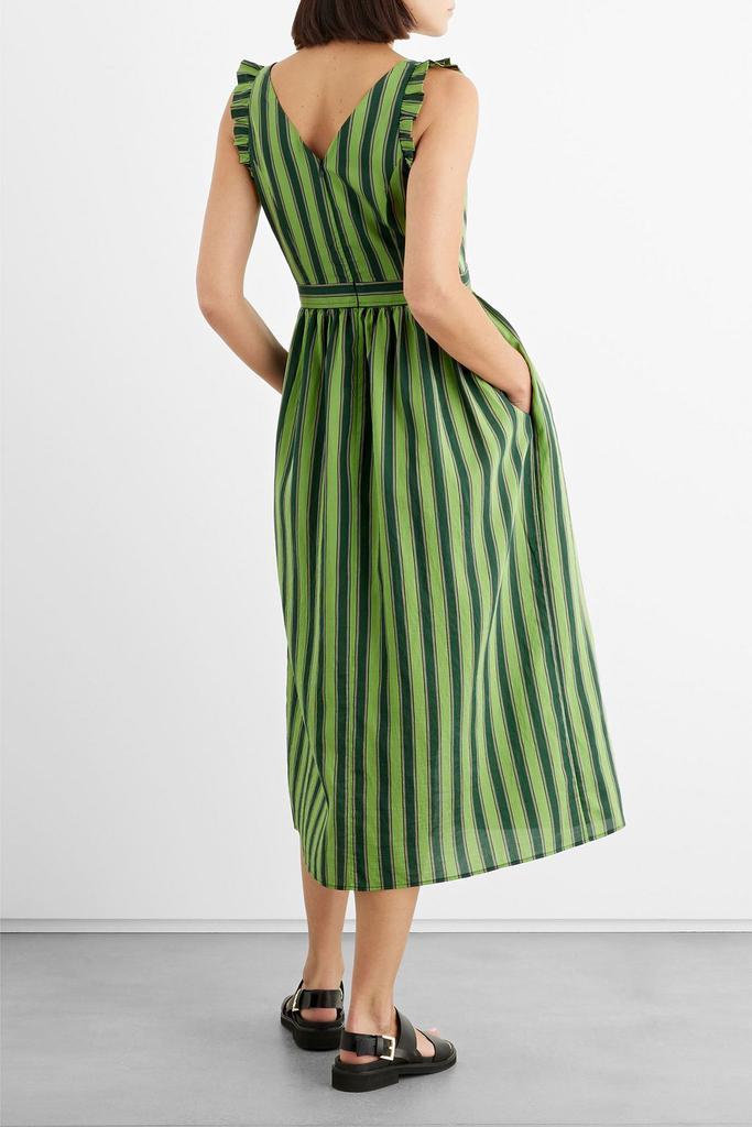 商品IRIS & INK|Carmen striped Lyocell-blend midi dress,价格¥906,第3张图片详细描述