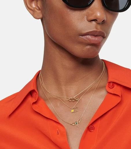 商品Aliita|Tequila 9kt yellow gold necklace with enamel,价格¥1872,第3张图片详细描述