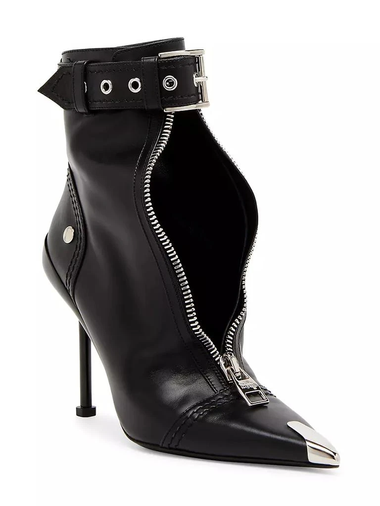 商品Alexander McQueen|Slash Biker 90MM Leather Booties,价格¥14666,第2张图片详细描述