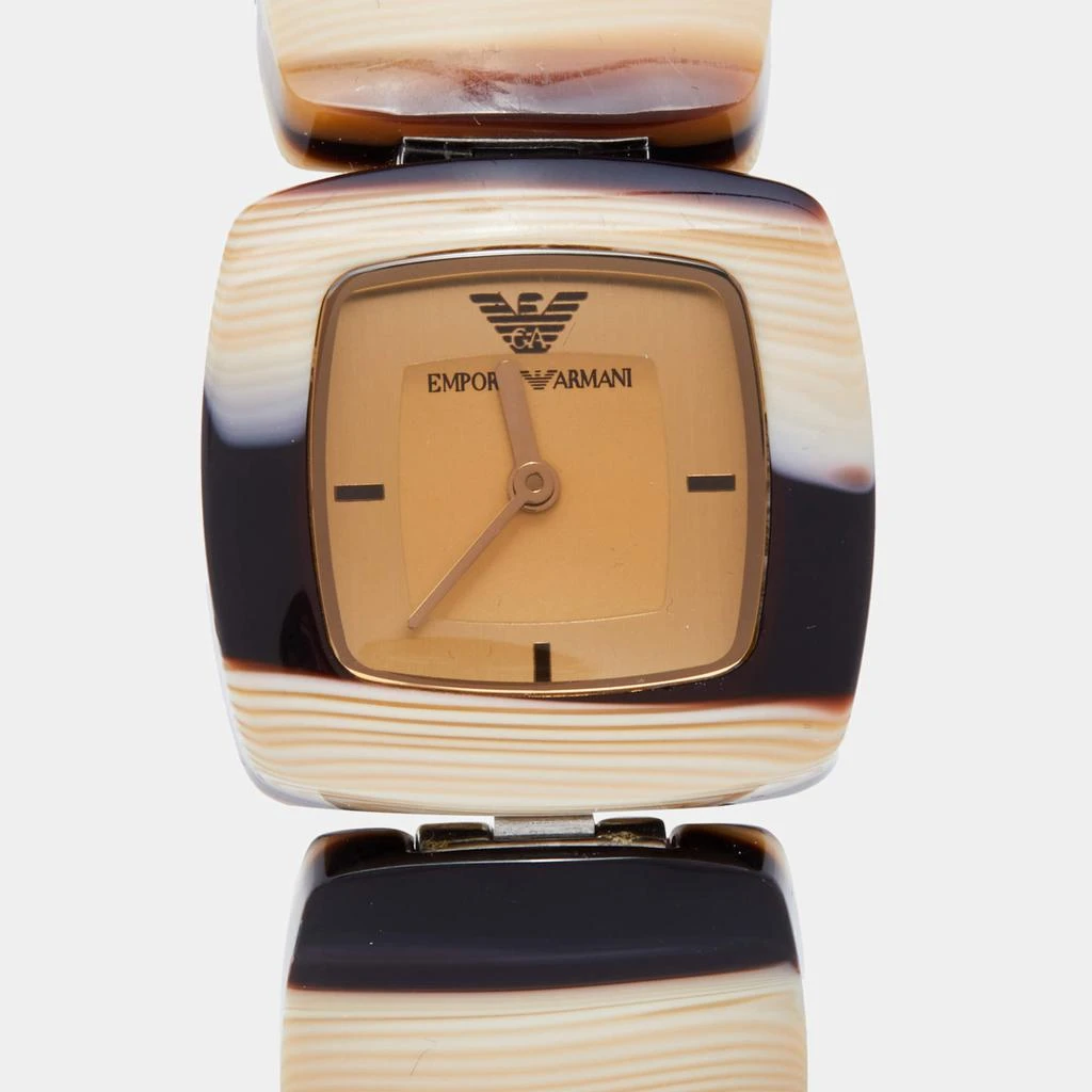 商品[二手商品] Emporio Armani|Emporio Armani Champagne Acrylic Stainless Steel Donna AR1305 Women's Wristwatch 27 mm,价格¥938,第3张图片详细描述