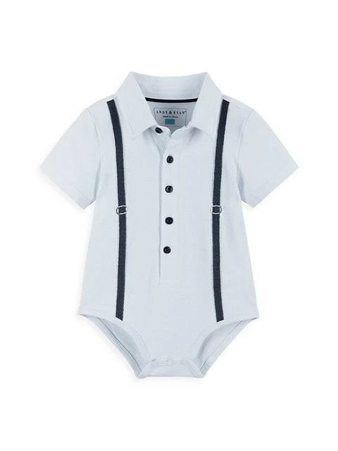 商品Andy & Evan|Baby Boy's 2-Piece Shirtzie Bodysuit & Plaid Shorts Set,价格¥186,第3张图片详细描述