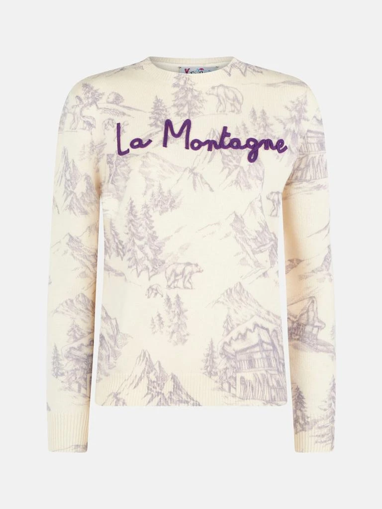 商品Mc2 Saint Barth|Woman Crewneck Sweater With La Montagne Print,价格¥2221,第4张图片详细描述