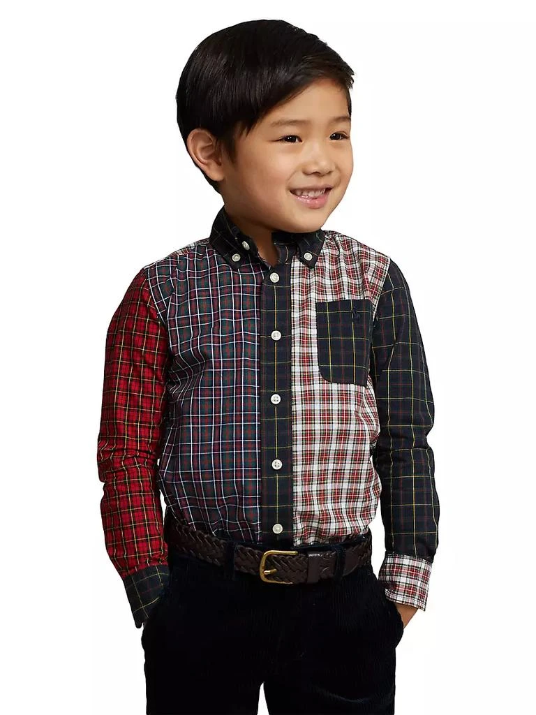 商品Ralph Lauren|Little Boy's & Boy's Plaid Long-Sleeve Shirt,价格¥183,第4张图片详细描述