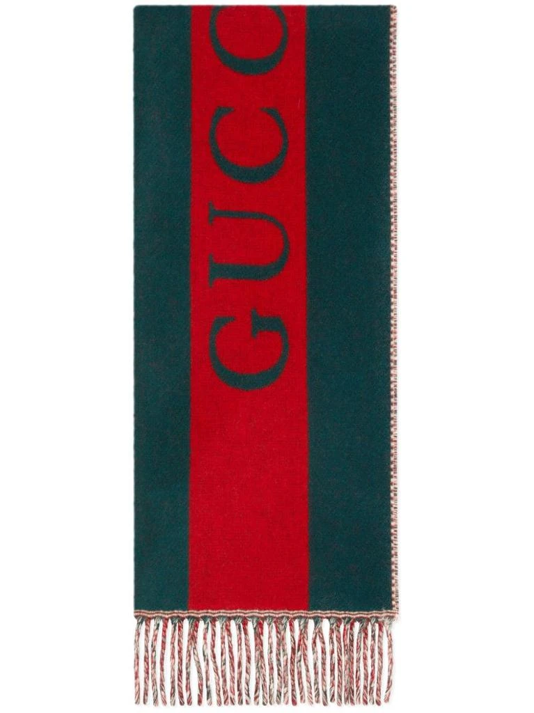 商品Gucci|GUCCI - Web Motif Wool Scarf,价格¥3585,第1张图片