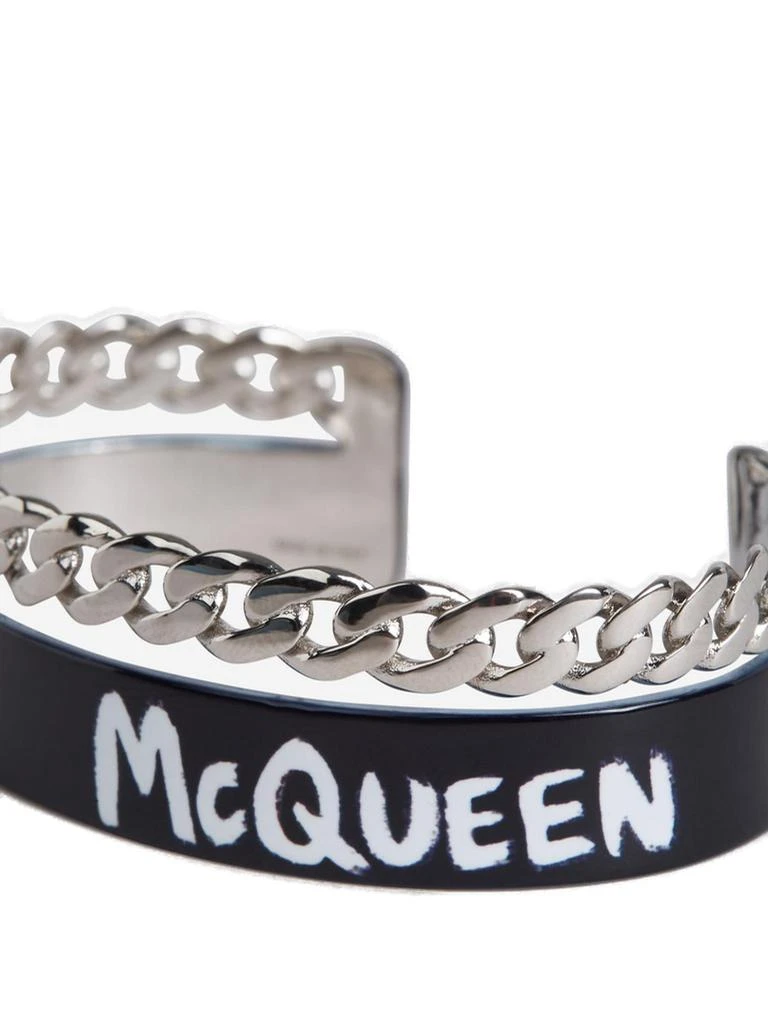 商品Alexander McQueen|Alexander McQueen Logo Print Chain Link Bracelet,价格¥2950,第4张图片详细描述