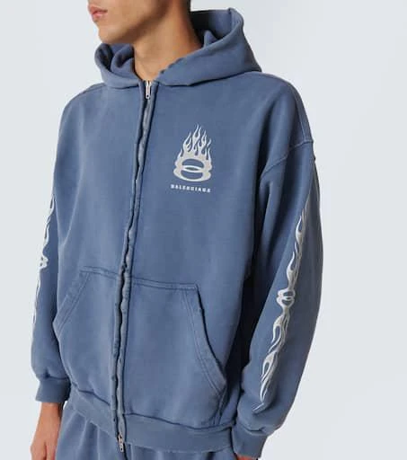 商品Balenciaga|Burning Unity棉质拉链帽衫,价格¥11613,第5张图片详细描述