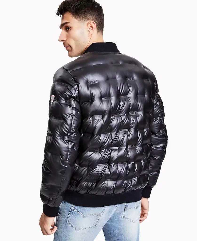 商品GUESS|Men's Stamp Quilt Puffer Bomber Jacket,价格¥599,第2张图片详细描述