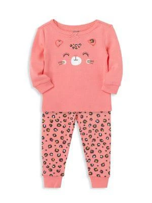 商品Little Me|Little Girl’s 4-Piece Leopard Print Pajama Set,价格¥119,第3张图片详细描述