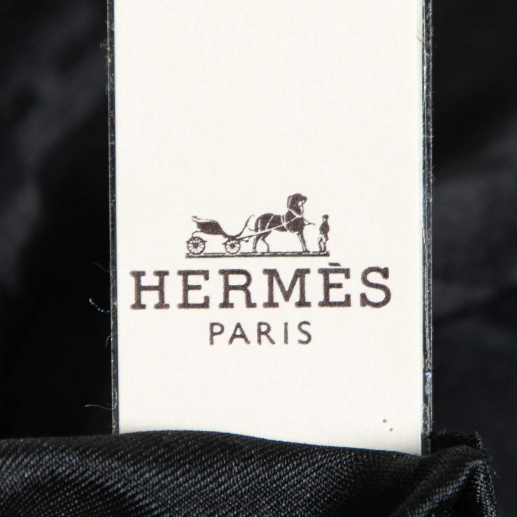 Hermès Black Grand H Jacquard Silk Pocket Square商品第3张图片规格展示