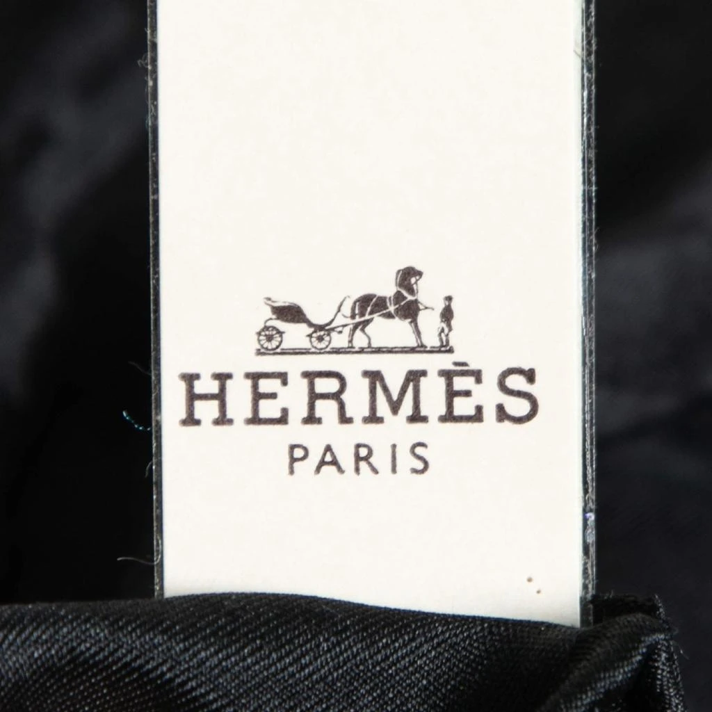 商品[二手商品] Hermes|Hermès Black Grand H Jacquard Silk Pocket Square ,价格¥2859,第3张图片详细描述