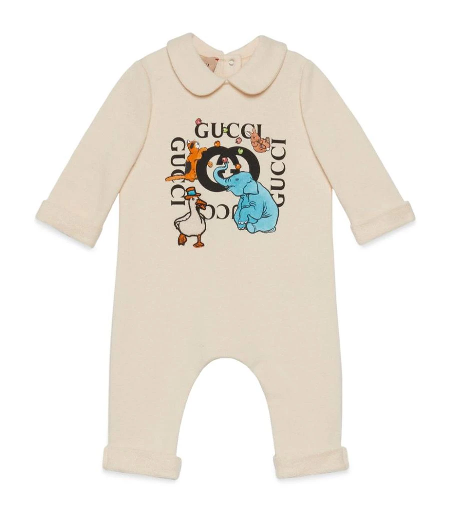 商品Gucci|Cartoon Logo Playsuit (0-12 Months),价格¥3078,第1张图片