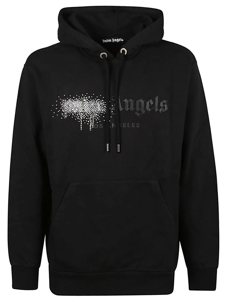 商品Palm Angels|PALM ANGELS Rhinestone Sprayed Hoodie Sweater,价格¥3364,第1张图片