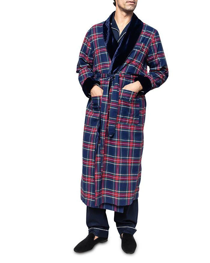商品Petite Plume|Windsor Tartan Velvet Robe,价格¥429,第1张图片详细描述
