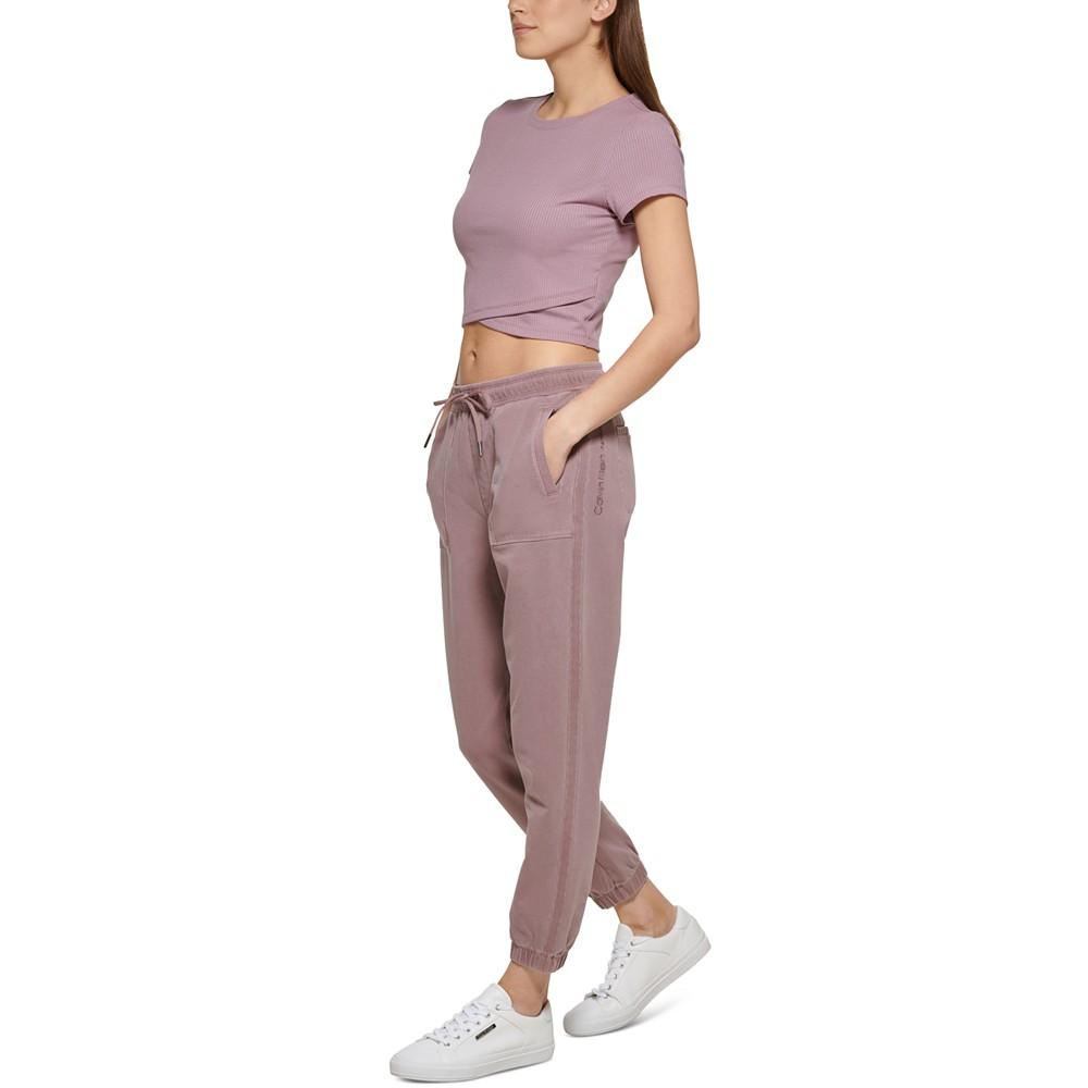 Women's Garment Dye Smocked Waist Joggers商品第5张图片规格展示