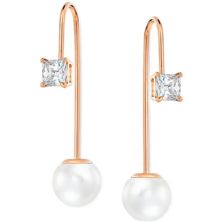 商品Swarovski|Swarovski Imitation Crystal Pearl Linear Drop Earrings 水晶珍珠耳坠,价格¥517,第2张图片详细描述