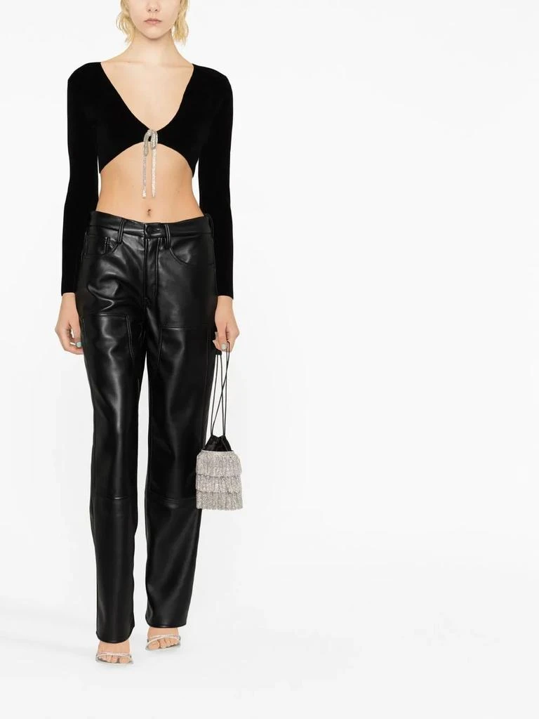 商品Alexander Wang|ALEXANDER WANG WOMEN V-NECK CRYSTAL TIE CROP CARDIGAN,价格¥879,第1张图片